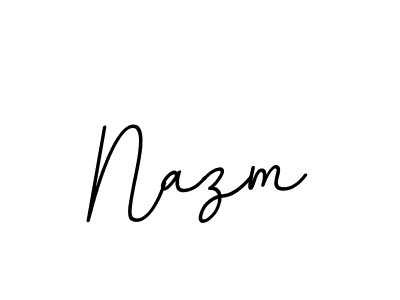 Design your own signature with our free online signature maker. With this signature software, you can create a handwritten (BallpointsItalic-DORy9) signature for name Nazm. Nazm signature style 11 images and pictures png