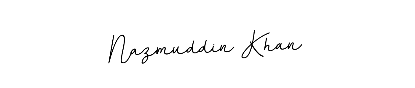 Design your own signature with our free online signature maker. With this signature software, you can create a handwritten (BallpointsItalic-DORy9) signature for name Nazmuddin Khan. Nazmuddin Khan signature style 11 images and pictures png