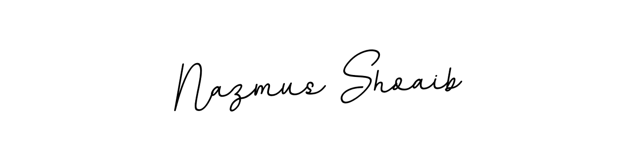 This is the best signature style for the Nazmus Shoaib name. Also you like these signature font (BallpointsItalic-DORy9). Mix name signature. Nazmus Shoaib signature style 11 images and pictures png