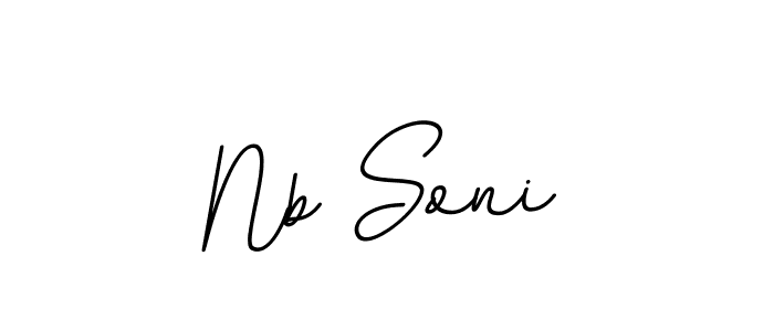 How to make Nb Soni name signature. Use BallpointsItalic-DORy9 style for creating short signs online. This is the latest handwritten sign. Nb Soni signature style 11 images and pictures png