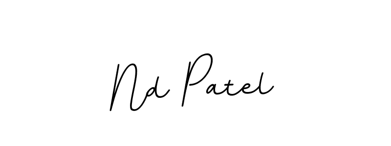 How to make Nd Patel name signature. Use BallpointsItalic-DORy9 style for creating short signs online. This is the latest handwritten sign. Nd Patel signature style 11 images and pictures png
