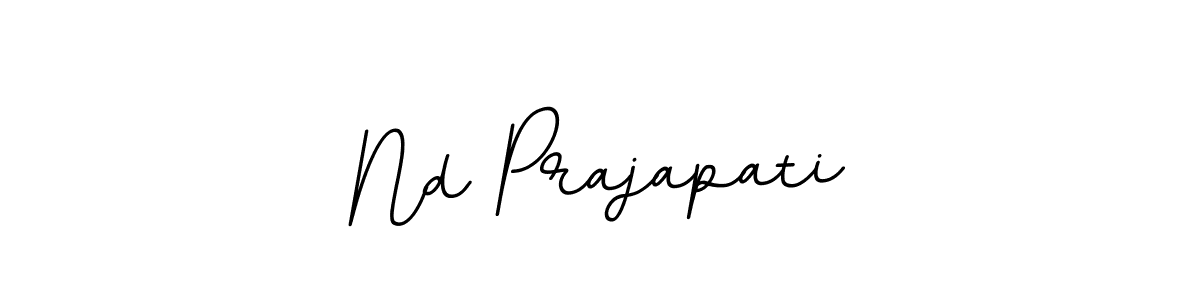 How to make Nd Prajapati name signature. Use BallpointsItalic-DORy9 style for creating short signs online. This is the latest handwritten sign. Nd Prajapati signature style 11 images and pictures png