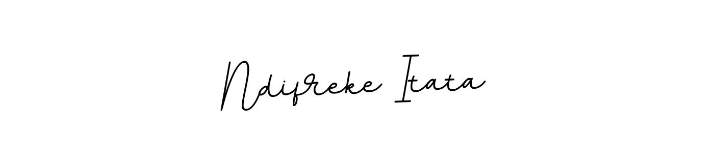 The best way (BallpointsItalic-DORy9) to make a short signature is to pick only two or three words in your name. The name Ndifreke Itata include a total of six letters. For converting this name. Ndifreke Itata signature style 11 images and pictures png