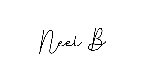 How to make Neel B name signature. Use BallpointsItalic-DORy9 style for creating short signs online. This is the latest handwritten sign. Neel B signature style 11 images and pictures png
