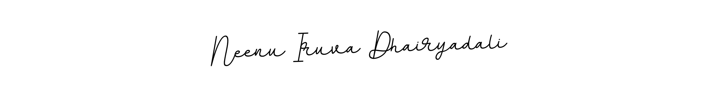 BallpointsItalic-DORy9 is a professional signature style that is perfect for those who want to add a touch of class to their signature. It is also a great choice for those who want to make their signature more unique. Get Neenu Iruva Dhairyadali name to fancy signature for free. Neenu Iruva Dhairyadali signature style 11 images and pictures png