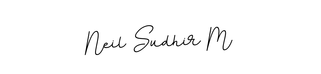 You should practise on your own different ways (BallpointsItalic-DORy9) to write your name (Neil Sudhir M) in signature. don't let someone else do it for you. Neil Sudhir M signature style 11 images and pictures png