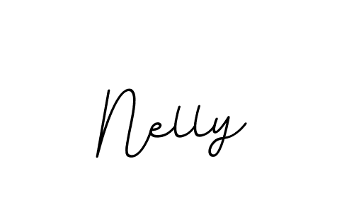 How to make Nelly name signature. Use BallpointsItalic-DORy9 style for creating short signs online. This is the latest handwritten sign. Nelly signature style 11 images and pictures png