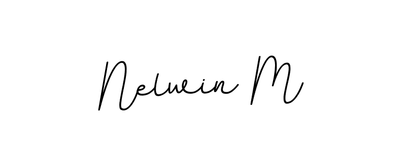 This is the best signature style for the Nelwin M name. Also you like these signature font (BallpointsItalic-DORy9). Mix name signature. Nelwin M signature style 11 images and pictures png