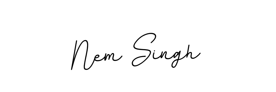 How to make Nem Singh name signature. Use BallpointsItalic-DORy9 style for creating short signs online. This is the latest handwritten sign. Nem Singh signature style 11 images and pictures png