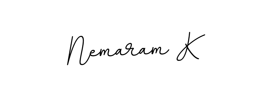 The best way (BallpointsItalic-DORy9) to make a short signature is to pick only two or three words in your name. The name Nemaram K include a total of six letters. For converting this name. Nemaram K signature style 11 images and pictures png