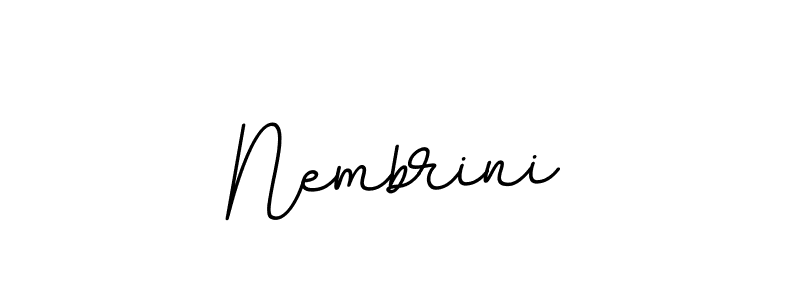 The best way (BallpointsItalic-DORy9) to make a short signature is to pick only two or three words in your name. The name Nembrini include a total of six letters. For converting this name. Nembrini signature style 11 images and pictures png