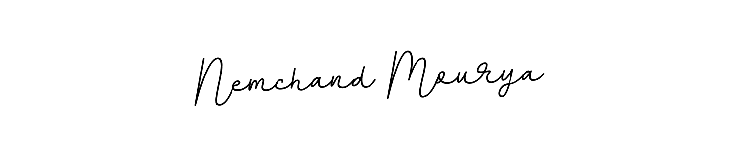 The best way (BallpointsItalic-DORy9) to make a short signature is to pick only two or three words in your name. The name Nemchand Mourya include a total of six letters. For converting this name. Nemchand Mourya signature style 11 images and pictures png