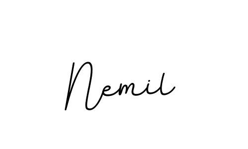Design your own signature with our free online signature maker. With this signature software, you can create a handwritten (BallpointsItalic-DORy9) signature for name Nemil. Nemil signature style 11 images and pictures png