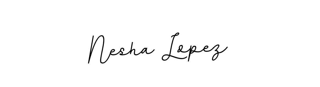 How to make Nesha Lopez name signature. Use BallpointsItalic-DORy9 style for creating short signs online. This is the latest handwritten sign. Nesha Lopez signature style 11 images and pictures png