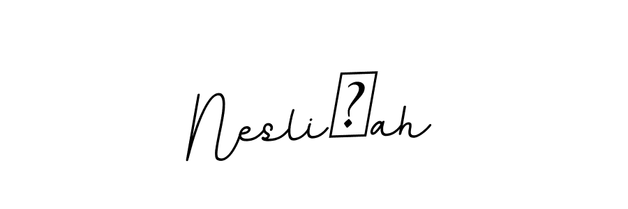 Create a beautiful signature design for name Neslişah. With this signature (BallpointsItalic-DORy9) fonts, you can make a handwritten signature for free. Neslişah signature style 11 images and pictures png