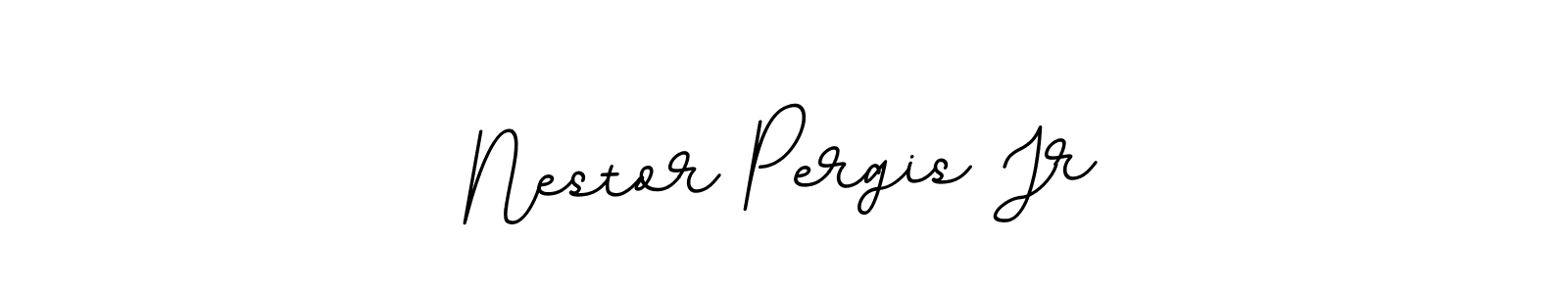 This is the best signature style for the Nestor Pergis Jr name. Also you like these signature font (BallpointsItalic-DORy9). Mix name signature. Nestor Pergis Jr signature style 11 images and pictures png