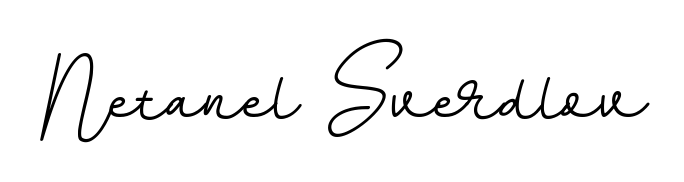 A stylish, flowing autograph style designed for name Netanel Sverdlov using BallpointsItalic-DORy9 typography. Perfect for digital creative projects. Netanel Sverdlov signature style 11 images and pictures png