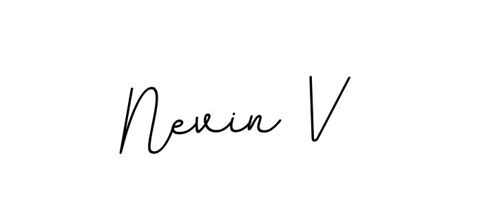 Use a signature maker to create a handwritten signature online. With this signature software, you can design (BallpointsItalic-DORy9) your own signature for name Nevin V. Nevin V signature style 11 images and pictures png