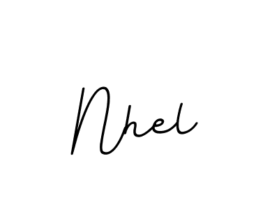 The best way (BallpointsItalic-DORy9) to make a short signature is to pick only two or three words in your name. The name Nhel include a total of six letters. For converting this name. Nhel signature style 11 images and pictures png