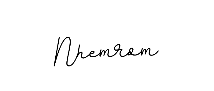 Make a beautiful signature design for name Nhemrom. Use this online signature maker to create a handwritten signature for free. Nhemrom signature style 11 images and pictures png