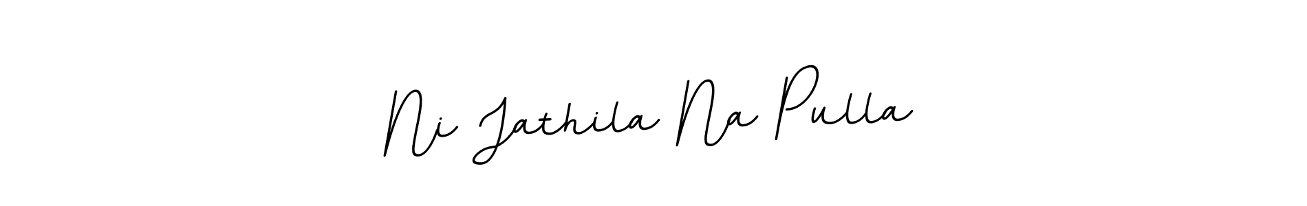 The best way (BallpointsItalic-DORy9) to make a short signature is to pick only two or three words in your name. The name Ni Jathila Na Pulla include a total of six letters. For converting this name. Ni Jathila Na Pulla signature style 11 images and pictures png