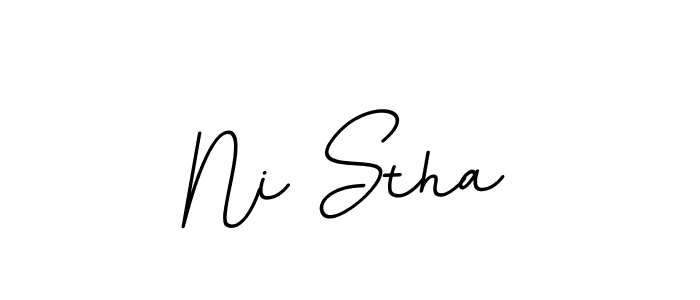 You should practise on your own different ways (BallpointsItalic-DORy9) to write your name (Ni Stha) in signature. don't let someone else do it for you. Ni Stha signature style 11 images and pictures png