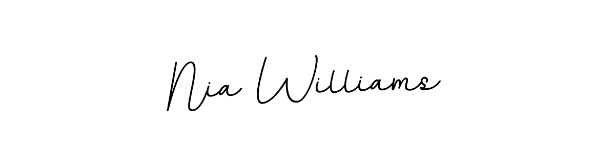 How to make Nia Williams name signature. Use BallpointsItalic-DORy9 style for creating short signs online. This is the latest handwritten sign. Nia Williams signature style 11 images and pictures png