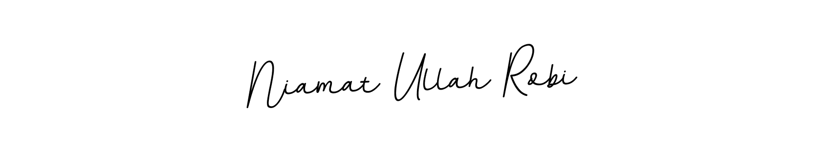 This is the best signature style for the Niamat Ullah Robi name. Also you like these signature font (BallpointsItalic-DORy9). Mix name signature. Niamat Ullah Robi signature style 11 images and pictures png