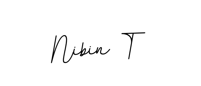 The best way (BallpointsItalic-DORy9) to make a short signature is to pick only two or three words in your name. The name Nibin T include a total of six letters. For converting this name. Nibin T signature style 11 images and pictures png