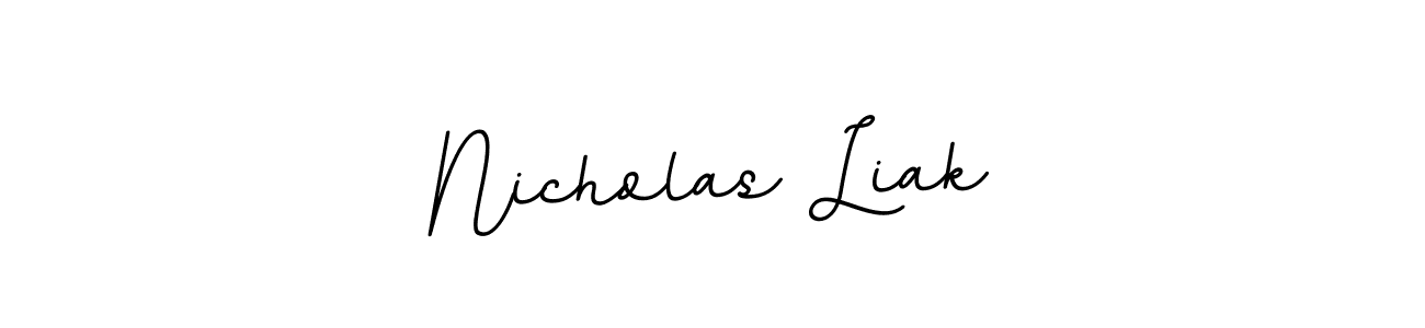 Design your own signature with our free online signature maker. With this signature software, you can create a handwritten (BallpointsItalic-DORy9) signature for name Nicholas Liak. Nicholas Liak signature style 11 images and pictures png