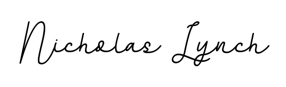 Discover how Nicholas Lynch looks in an executive cursive font (BallpointsItalic-DORy9). Perfect for legal documents, invoices, and certificates. Nicholas Lynch signature style 11 images and pictures png