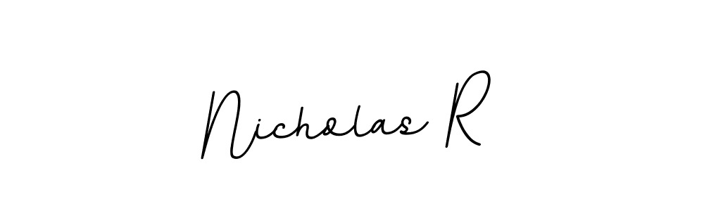 The best way (BallpointsItalic-DORy9) to make a short signature is to pick only two or three words in your name. The name Nicholas R include a total of six letters. For converting this name. Nicholas R signature style 11 images and pictures png