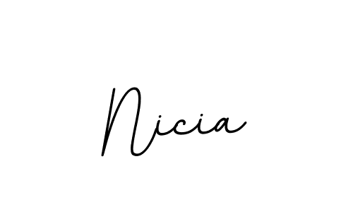How to make Nicia name signature. Use BallpointsItalic-DORy9 style for creating short signs online. This is the latest handwritten sign. Nicia signature style 11 images and pictures png