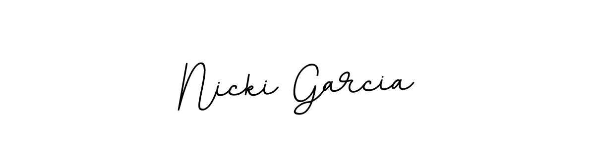 How to make Nicki Garcia name signature. Use BallpointsItalic-DORy9 style for creating short signs online. This is the latest handwritten sign. Nicki Garcia signature style 11 images and pictures png
