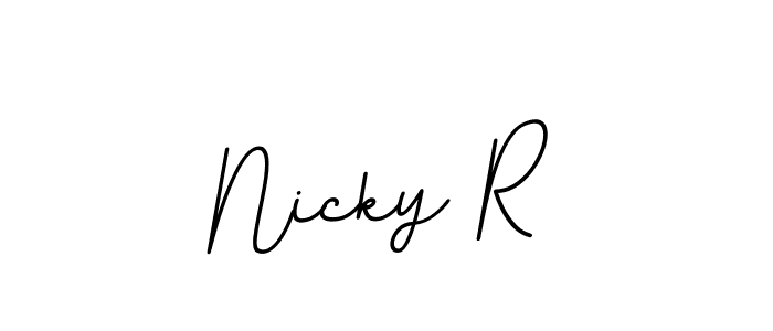 Nicky R stylish signature style. Best Handwritten Sign (BallpointsItalic-DORy9) for my name. Handwritten Signature Collection Ideas for my name Nicky R. Nicky R signature style 11 images and pictures png