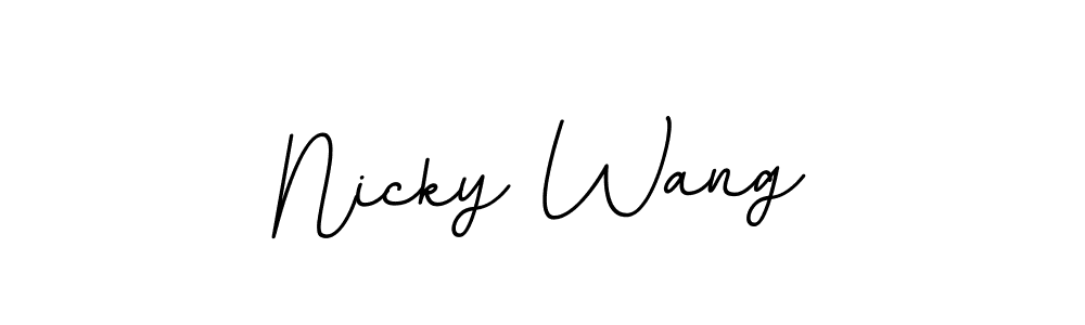 The best way (BallpointsItalic-DORy9) to make a short signature is to pick only two or three words in your name. The name Nicky Wang include a total of six letters. For converting this name. Nicky Wang signature style 11 images and pictures png