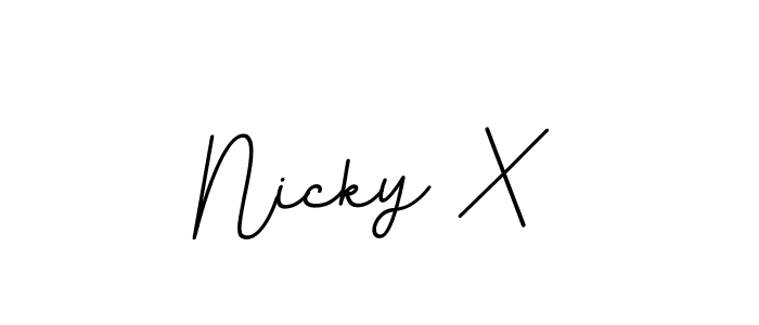 Nicky X stylish signature style. Best Handwritten Sign (BallpointsItalic-DORy9) for my name. Handwritten Signature Collection Ideas for my name Nicky X. Nicky X signature style 11 images and pictures png