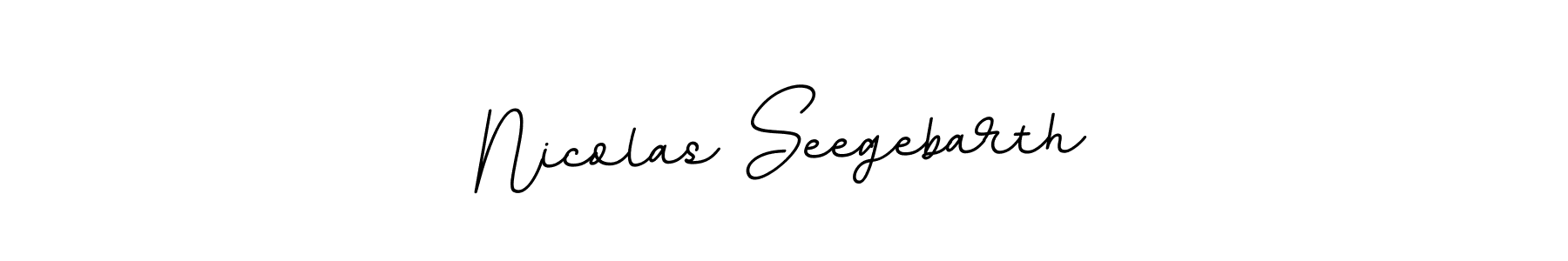 This is the best signature style for the Nicolas Seegebarth name. Also you like these signature font (BallpointsItalic-DORy9). Mix name signature. Nicolas Seegebarth signature style 11 images and pictures png