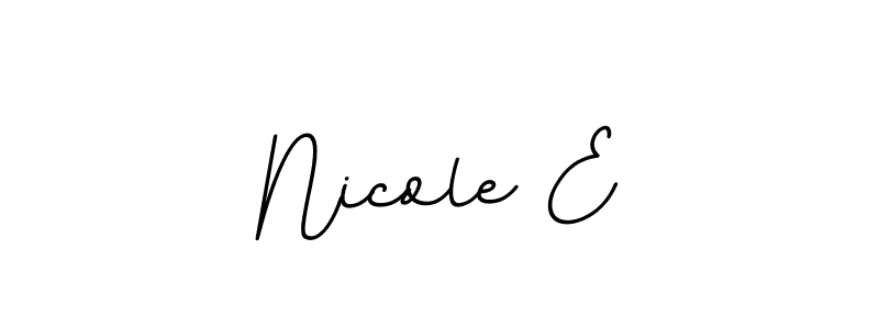 This is the best signature style for the Nicole E name. Also you like these signature font (BallpointsItalic-DORy9). Mix name signature. Nicole E signature style 11 images and pictures png
