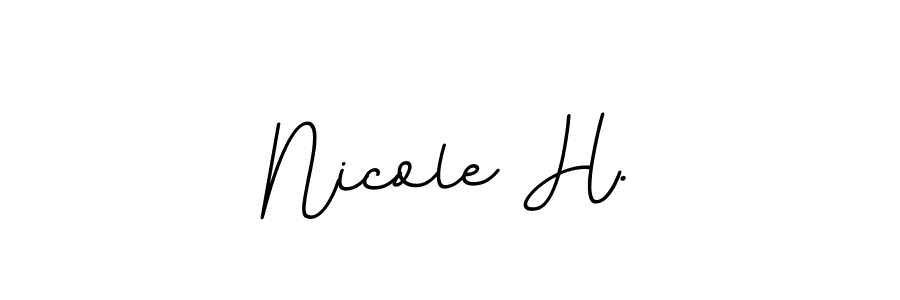 How to make Nicole H. name signature. Use BallpointsItalic-DORy9 style for creating short signs online. This is the latest handwritten sign. Nicole H. signature style 11 images and pictures png