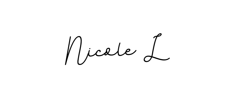 The best way (BallpointsItalic-DORy9) to make a short signature is to pick only two or three words in your name. The name Nicole L include a total of six letters. For converting this name. Nicole L signature style 11 images and pictures png