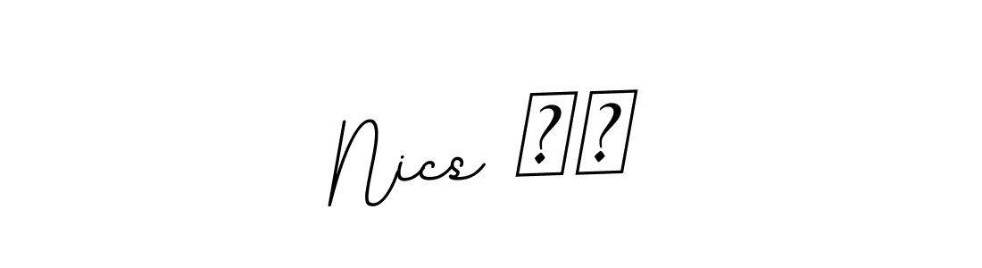 if you are searching for the best signature style for your name Nics ❤️. so please give up your signature search. here we have designed multiple signature styles  using BallpointsItalic-DORy9. Nics ❤️ signature style 11 images and pictures png