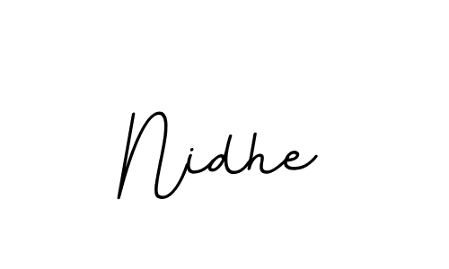 Use a signature maker to create a handwritten signature online. With this signature software, you can design (BallpointsItalic-DORy9) your own signature for name Nidhe. Nidhe signature style 11 images and pictures png