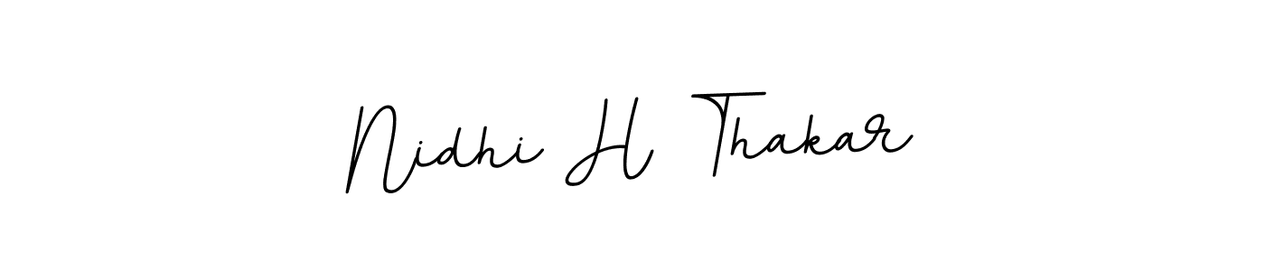 Make a beautiful signature design for name Nidhi H Thakar. With this signature (BallpointsItalic-DORy9) style, you can create a handwritten signature for free. Nidhi H Thakar signature style 11 images and pictures png