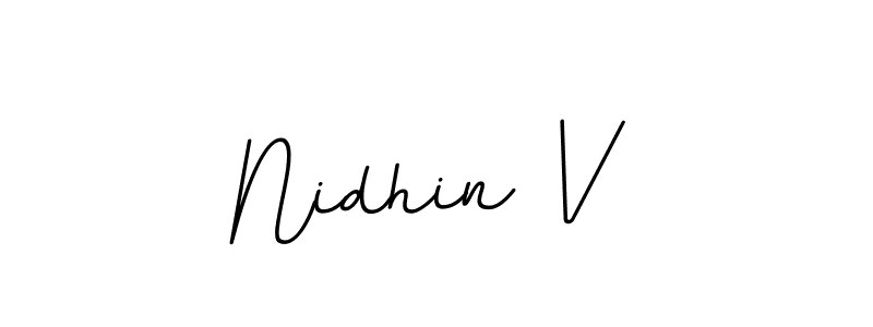 Design your own signature with our free online signature maker. With this signature software, you can create a handwritten (BallpointsItalic-DORy9) signature for name Nidhin V. Nidhin V signature style 11 images and pictures png