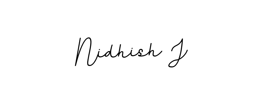 Create a beautiful signature design for name Nidhish J. With this signature (BallpointsItalic-DORy9) fonts, you can make a handwritten signature for free. Nidhish J signature style 11 images and pictures png