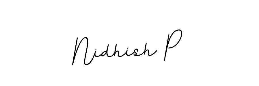 Make a beautiful signature design for name Nidhish P. With this signature (BallpointsItalic-DORy9) style, you can create a handwritten signature for free. Nidhish P signature style 11 images and pictures png