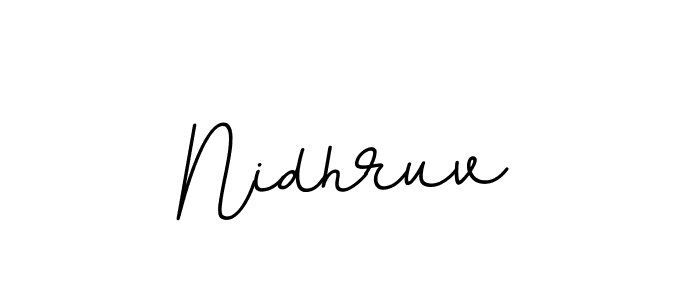 How to make Nidhruv name signature. Use BallpointsItalic-DORy9 style for creating short signs online. This is the latest handwritten sign. Nidhruv signature style 11 images and pictures png