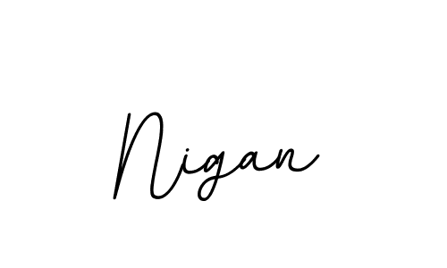 Use a signature maker to create a handwritten signature online. With this signature software, you can design (BallpointsItalic-DORy9) your own signature for name Nigan. Nigan signature style 11 images and pictures png