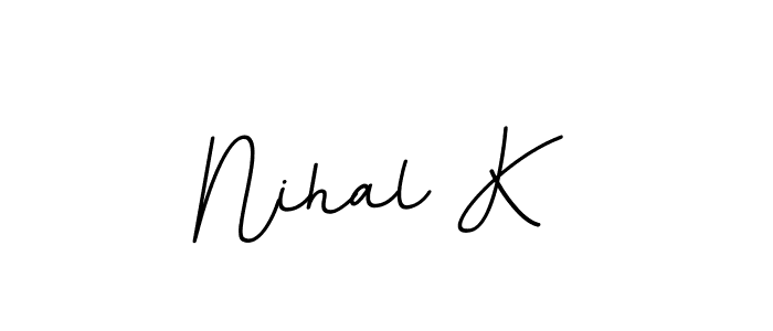 Also we have Nihal K name is the best signature style. Create professional handwritten signature collection using BallpointsItalic-DORy9 autograph style. Nihal K signature style 11 images and pictures png